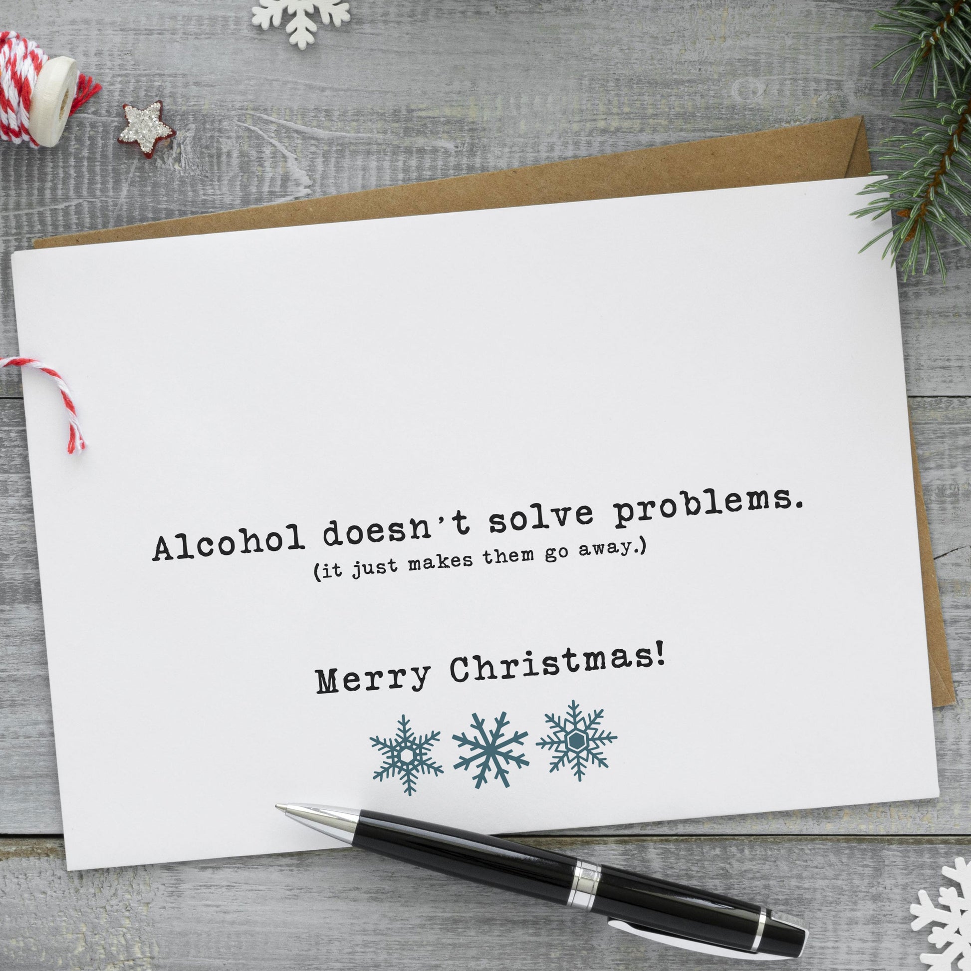 ‘Alcohol Solves Problems’ Card