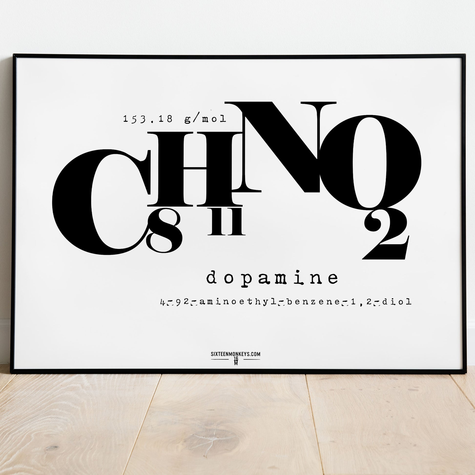 ‘Dopamine Molecular Formula’ Art Print