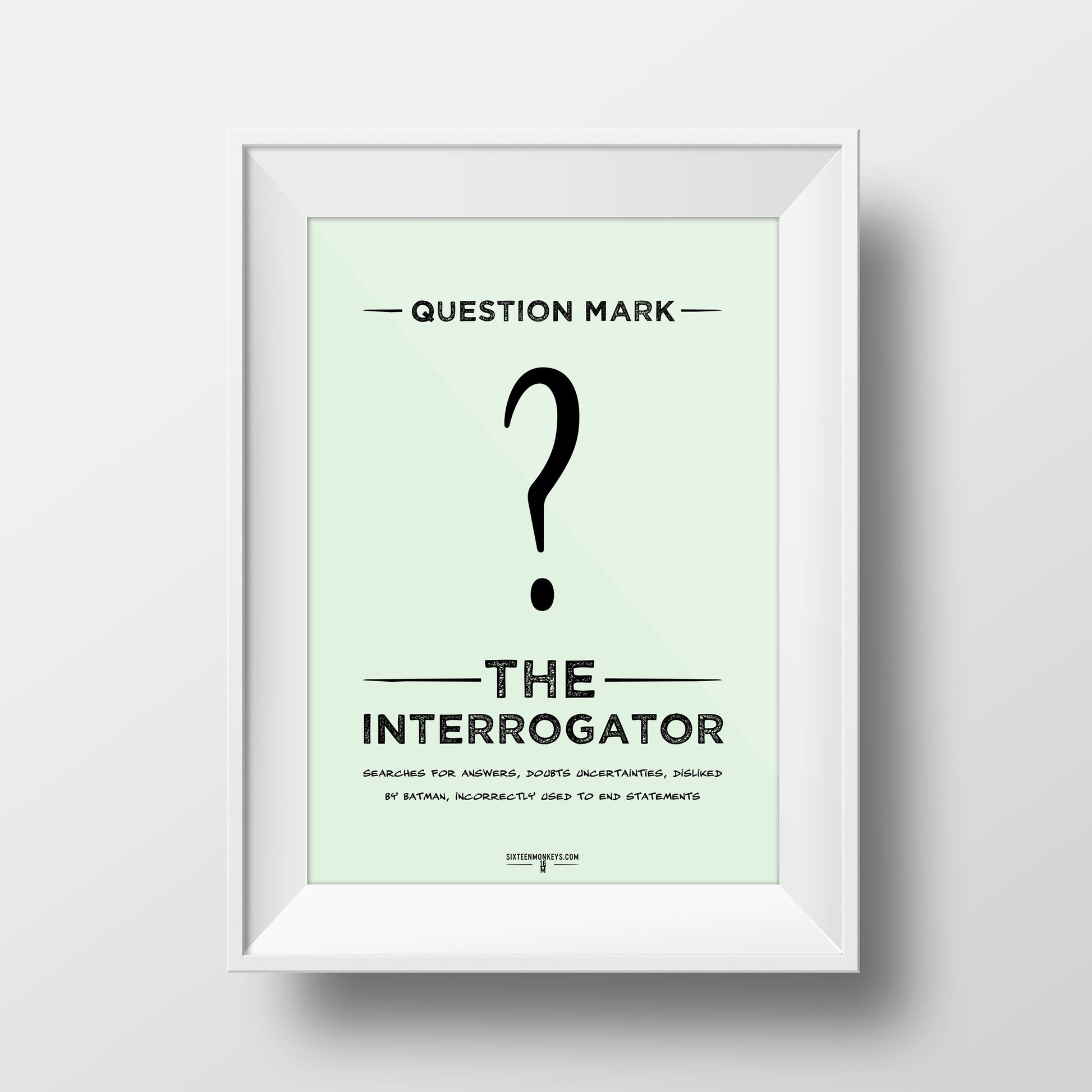 ‘Question Mark Punctuation Superhero’ Art Print