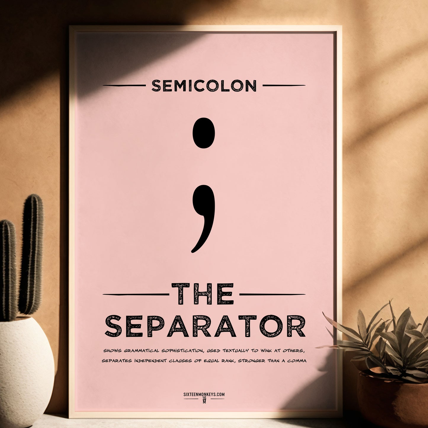 ‘Semicolon Punctuation Superhero’ Art Print