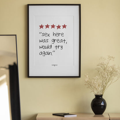 ‘Sex Was Great Review’ Art Print